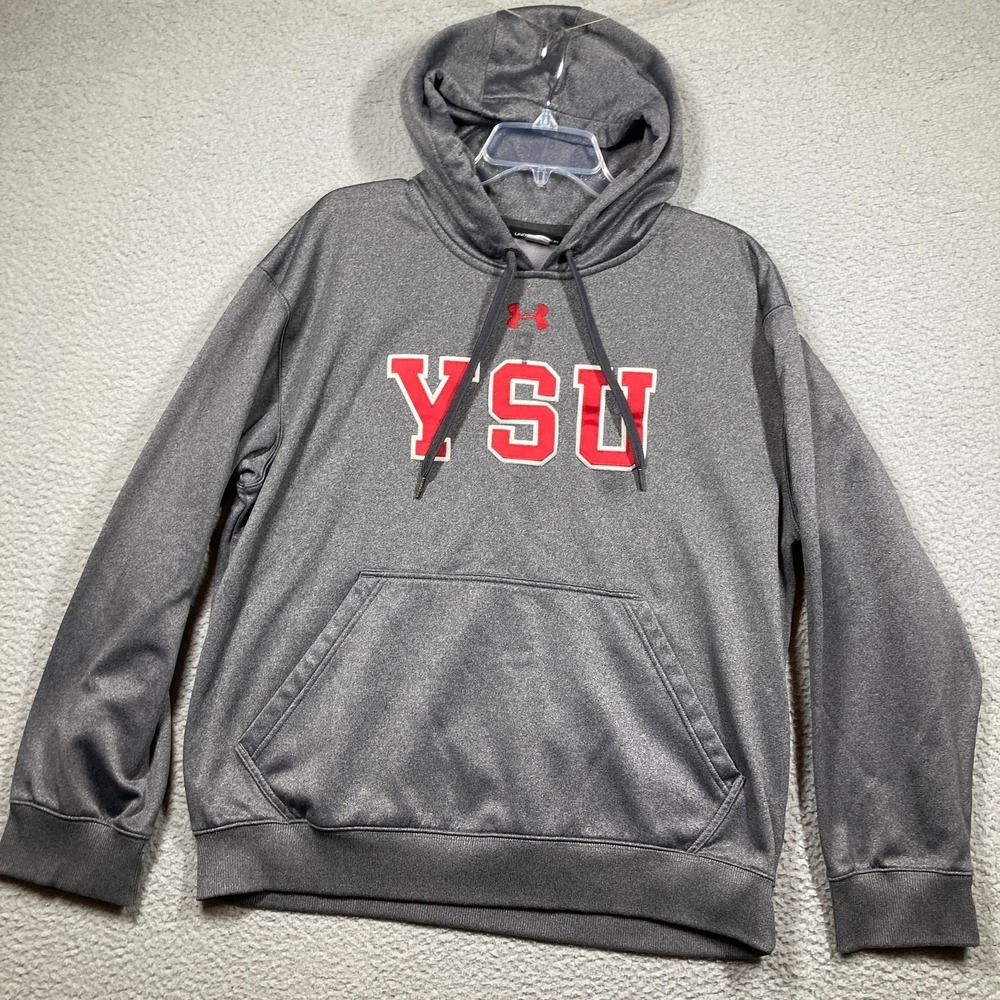 YSU Youngstown State University Hoodie Adult Medium Gray Sweatshirt STAIN
